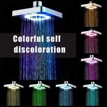 Luxury 6" Square Rain Shower Head High Flow Rainfall Showerhead 7 Color Changing, Bathroom Accessories - 變體1 - 查看 2
