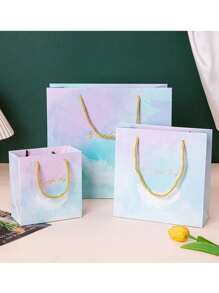 1 Túi quà tặng bằng bìa cứng màu trắng, Túi giấy in đa năng dùng để làm quà tặng, mua sắm, đóng gói ngày lễ tình nhân - Nhiều màu - Xem 1