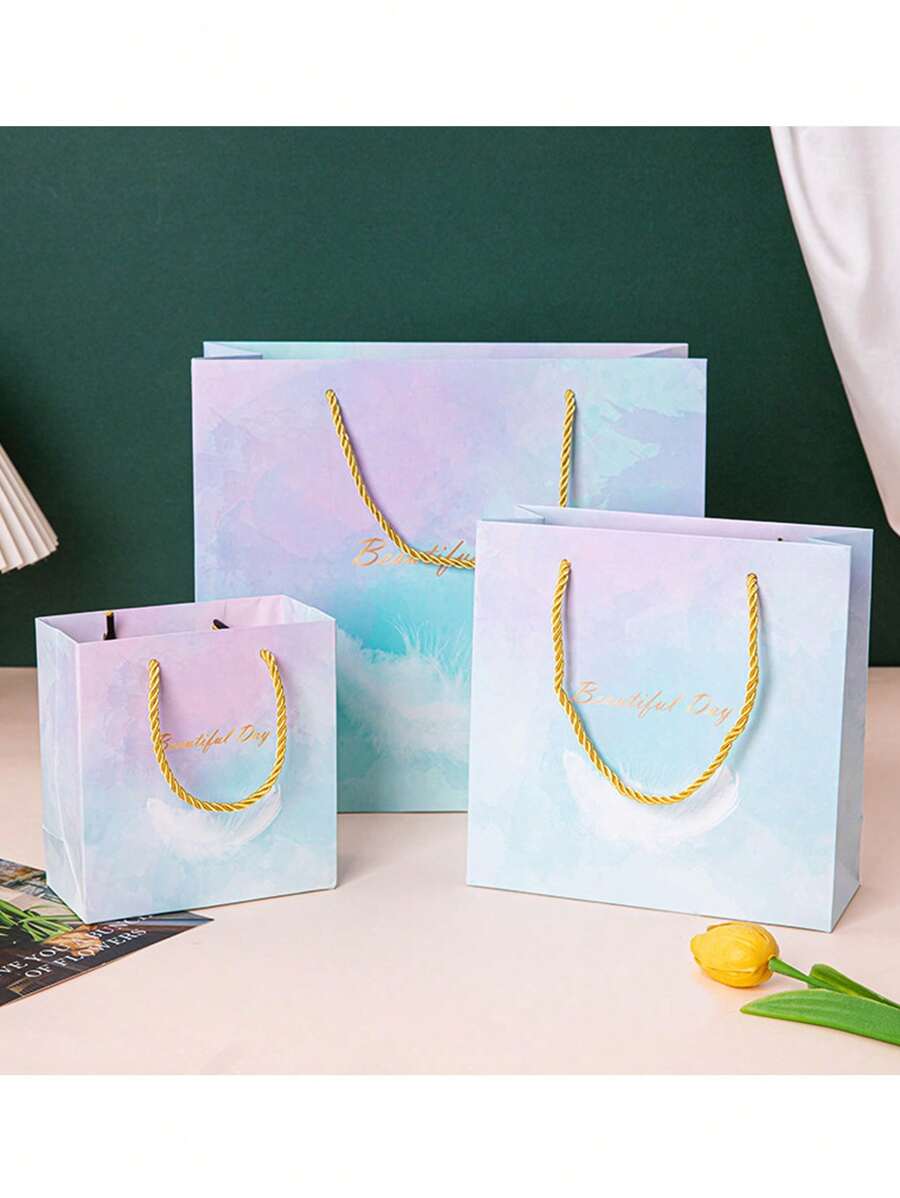 1 Túi quà tặng bằng bìa cứng màu trắng, Túi giấy in đa năng dùng để làm quà tặng, mua sắm, đóng gói ngày lễ tình nhân - Nhiều màu - Xem 1