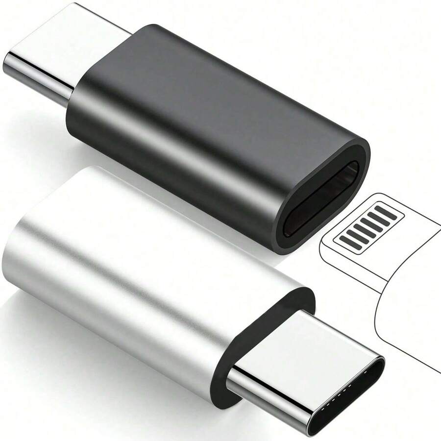 2 件 Lightning 转 USB-C 适配器兼容 Apple Iphone 15 Pro Max Plus、小米充电线（仅充电！），不支持数据/音频传输和 Type-C 转 USB 3.0 适配器可充电和传输数据兼容笔记本电脑、台式电脑和其他设备。 - 彩色 - 查看 1