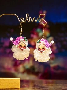 圣诞节假期个性耳环，有趣可爱的亚克力圣诞老人耳环，送给她、最好的朋友、女孩的圣诞礼物