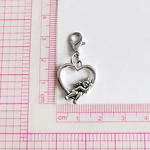 1 件合金心形弹簧扣拉链吊坠钥匙扣包包配件可爱风格日常使用钥匙扣配件小礼物 Y2K - 銀色 - 查看 3