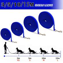 1.5cm Wide Waterproof Dog Leash Long Pvc Pet Leashes Easy To Clean Rope For Small Medium Large Dogs Walking Traning Lead 3m 5m10m 15m