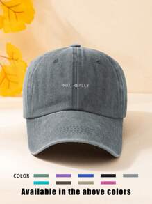1pc Printed "NOTREALLY" Washed Baseball Cap, Adjustable Outdoor Sun Hat For Spring/Autumn Travel Beach Vacation, Y2K Style For Youth - Baseball Cap - View 26