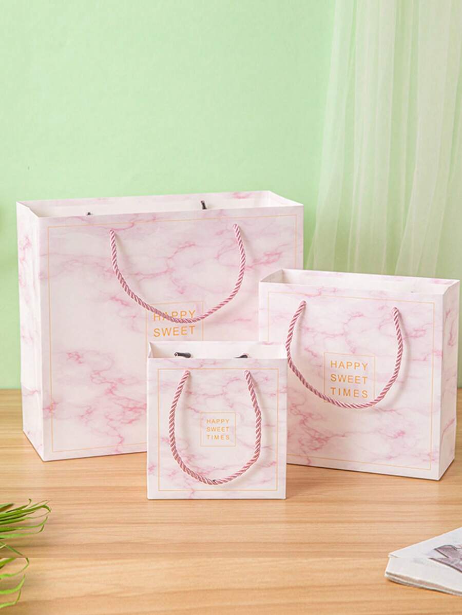 1 个礼品包装袋，时尚大理石图案包装袋，适用于服装、珠宝、糖果等。 - 彩色 - 查看 1