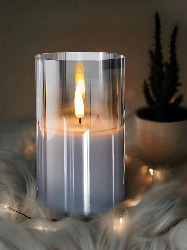 3 piezas de velas LED sin llama a batería con control remoto y temporizador, color gris, para decoración de vacaciones, hogar, bodas y cumpleaños