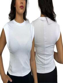 Kit 3 Comfortable Women's Muscle Tee Blouse Macho T-Shirt Women's Cropped Blouse - 藍色 - 查看 2