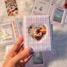 32 槽韩国偶像相册 - 可爱的 3 英寸照片夹，按扣闭合，适合即时照片和 Lomo 卡 - 彩色 - 查看 3