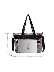 Stylish High-Capacity Tote Bag, Retro Versatile Shoulder Bag, Chic Underarm Bag With Premium Feel, Suitable For Shopping, Commuting And More - Pink - View 6