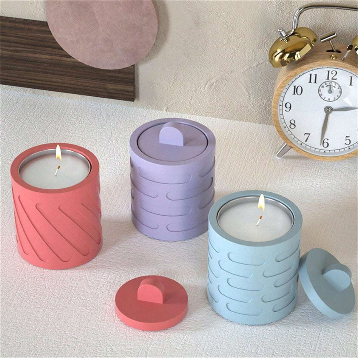 DIY Silicone Candle Jar Molds With Lids Versatile For Epoxy Resin