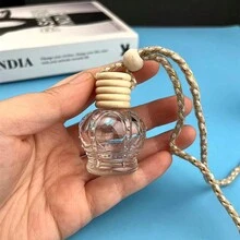 1 件悬挂式汽车空气清新剂扩散器，6-10ml 可再填充空透明玻璃吊坠瓶，芳香精油香水吊坠水晶瓶，木制瓶盖和悬挂线，几何装饰配件用于汽车装饰 - 彩色 - 查看 14