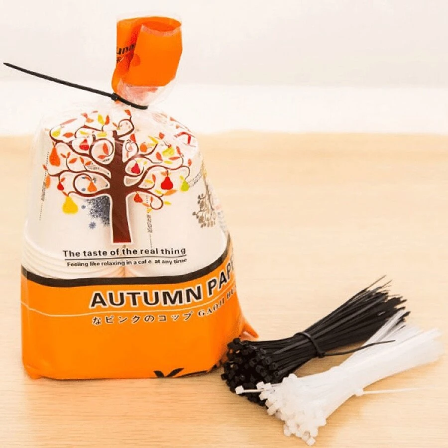 100 件装电缆扎带套装，尼龙扎带防水、防滑、防断裂，适用于家庭、办公室和工业电缆管理 - 彩色 - 查看 1