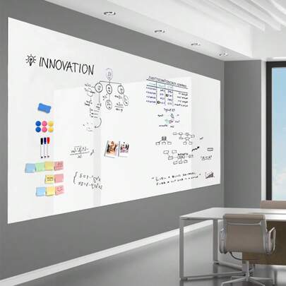 JILLYJOLLY 1 st Magnetic Dry Erase Whiteboard-papper, Mjuk Whiteboard-kontaktpapper, Väggdekal, 40*60cm/15,7*23,6in, 45*100cm/17,7*39,3in, Graffiti-dekal för hemmaarbete, vuxenbruk för kontor/undervisning