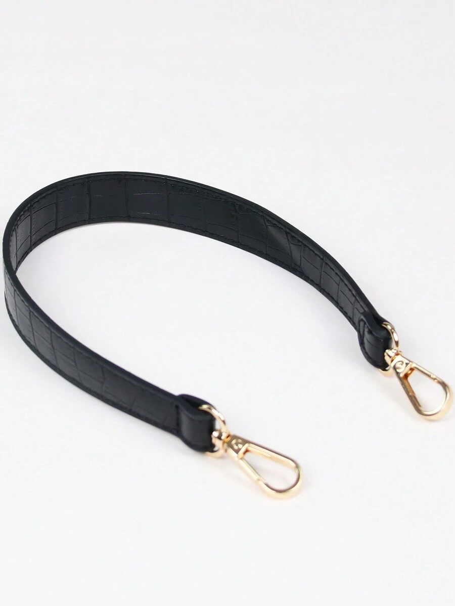 100% Pu Leather Shoulder Strap Bag Strap Handbag Handle Short Bag Shoulder Strap Wallet Shoulder Strap Gold Buckle Shoulder Strap - Black - View 1