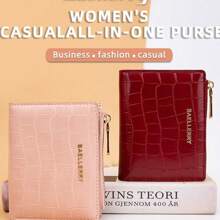 鳄鱼皮纹理小钱包 多功能优雅拉链零钱包 女士礼物 Bresmas 卡夹 卡夹 钱包 名片夹 信用卡夹 身份证夹 卡片夹 女士 女士钱包 迷你钱包 钱包 钱包 卡片钱包