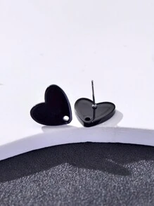 20pcs Colorful Acrylic Heart Shaped Earring Studs For Women, Jewelry DIY Accessories Valentines