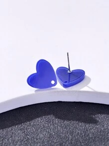 20pcs Colorful Acrylic Heart Shaped Earring Studs For Women, Jewelry DIY Accessories Valentines