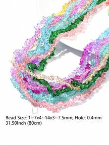 1 sợi hạt thủy tinh trong suốt phun sơn, đá quý giả - hạt thủy tinh - Xem 3