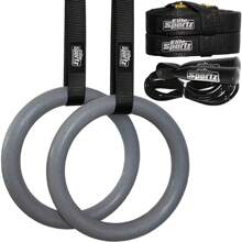 Gymnastic Rings - Exercise Ring Set For Total Body Strength Training & Pull Ups W/Secure Buckles & Straps - 2 Non Slip  Rings, Indoor Workout Equipment - 1 - View 1