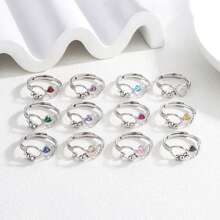 Anillo de cumpleaños de diciembre, símbolo del infinito simple anti-ansiedad rotatorio, de amor eterno, para el Día de San Valentín o compromiso para la novia