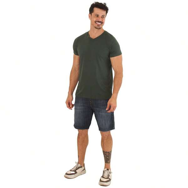 Camiseta Gola V Masculina Camisa Básica Manga Curta 100% algodão