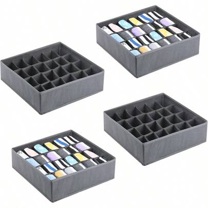 1/2 Packs Dresser Drawer Sock Storage Box, Underwear Storage Box, Foldable Socks And Underwear Storage Box, Gray Fabric Drawer Storage Box For Storing Socks, Underwear, Handkerchiefs, Ties, Belts (Gray) Boy Valentine Heart Women's Valentine