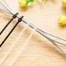 100 件装电缆扎带套装，尼龙扎带防水、防滑、防断裂，适用于家庭、办公室和工业电缆管理 - 彩色 - 查看 4