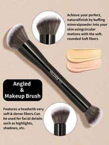 MAANGE 专业化妆刷套装，包含 1 支专业双头面部化妆刷 + 1 套可拆卸替换刷头便携式眼部化妆刷盒，内含散粉刷、腮红刷、遮瑕刷、眼影刷、眉刷、眼线刷、轮廓刷等，刷毛柔软，方便携带，是旅行的理想之选，也是送给女性和女孩的礼物。套装包含各种化妆刷，是完整的化妆套装、化妆刷套装、化妆礼品套装等。 - 黑色 - 查看 8