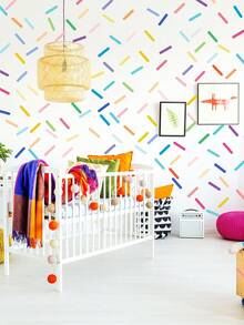 4 cái/bộ 120 miếng dán tường phong cách Bohemian, miếng dán tường Bắc Âu trừu tượng hoạt hình nhiều màu sắc cho phòng ngủ, phòng trẻ em tự dán - Nhiều màu - Xem 6