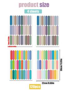 4 cái/bộ 120 miếng dán tường phong cách Bohemian, miếng dán tường Bắc Âu trừu tượng hoạt hình nhiều màu sắc cho phòng ngủ, phòng trẻ em tự dán - Nhiều màu - Xem 3