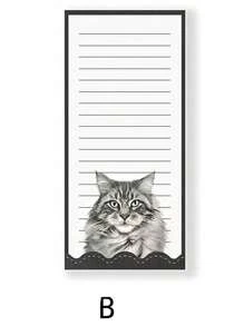 1 pieza Libreta magnética con diseño lindo de gato y perro, imán para refrigerador, bloc de notas, para listas de compras, listas de tareas, listas de regalos y recordatorios - Con respaldo magnético fuerte, bloc de notas, adecuado para el Día de San Valentín, Día del Maestro, Día de la Madre, Halloween, Navidad, temporada de regreso a clases y temporada de graduación. - Multicolor - Ver 15