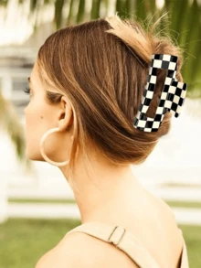 2 Kẹp tóc caro Kẹp tóc caro vuông Kẹp tóc chống trượt dễ thương Kẹp tóc hình chữ nhật giữ chặt nhiều màu caro cổ điển - Nhiều màu - Xem 2
