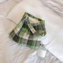 1 Túi đeo vai đơn giản đa năng thông thường, Túi vải kẻ caro cổ điển, Túi tote Hàn Quốc nhẹ, Thích hợp cho nhân viên văn phòng đi làm, Cuộc sống trong khuôn viên trường và du lịch hàng ngày của sinh viên, Du lịch cho người yêu thích văn học và nghệ thuật - Nhiều màu - Xem 12