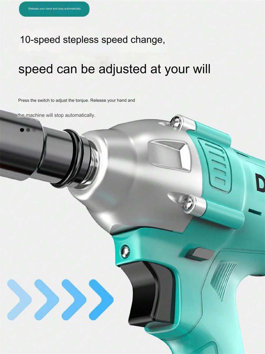 1 Set Brushless Electric Wrench 88V, High Torque LithiumIon Air Gun