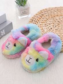 Kids Unicorn Cartoon Pattern Indoor Anti-Slip Warm Quiet House Slippers, Suitable For Indoor Use