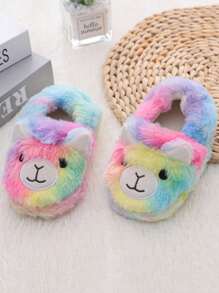 Kids Unicorn Cartoon Pattern Indoor Anti-Slip Warm Quiet House Slippers, Suitable For Indoor Use