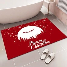 New Christmas Silica Gel Bathroom Entrance Mat, Anti-Slip Water Absorbing Quick Dry Silica Gel Doormat Room Decor Bathroom Accessories Back To School Entryway Decor Bathroom Kitchen Decor - Red - View 7