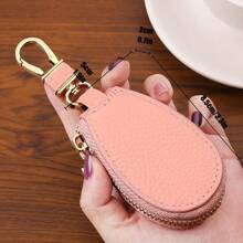 1pc Unisex Waterproof PU Leather Key Pouch, Multi-Functional Large Capacity Key Holder, Compact & Minimalist Design For Home Use