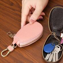 1pc Unisex Waterproof PU Leather Key Pouch, Multi-Functional Large Capacity Key Holder, Compact & Minimalist Design For Home Use