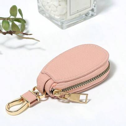 1pc Unisex Waterproof PU Leather Key Pouch, Multi-Functional Large Capacity Key Holder, Compact & Minimalist Design For Home Use