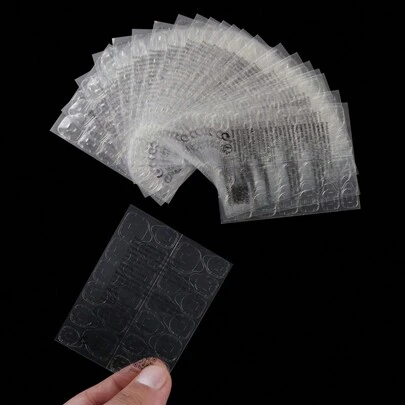 720pcs/30 Sheets Double-Sided Adhesive Nail Stickers, Transparent & Waterproof DIY