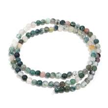 1 件南玉圆珠项链，天然石珠，用于制作念珠、手链、项链、复古珠子工艺材料 - 水草瑪瑙 - 查看 6