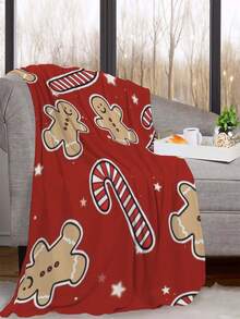 1 chiếc chăn in hình ông già Noel bằng vải nỉ, chăn trang trí mềm mại, thích hợp cho giường ngủ, máy lạnh, văn phòng - Nhiều màu - Xem 5