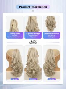 Haarverlängerung mit Klammer, Pferdeschwanz-Accessoire, schwarz, hellbraun, schokoladenbraun, Mehrfarbig, 12 Zoll, tiefe Welle, hitzebeständige Kunstfaser, synthetischer Pferdeschwanz-Haarschmuck, lockiges Haar für Frauen, für den täglichen Gebrauch, Cosplay, Weihnachten, Musikfestival, Karneval, Feiertage, Party und chinesisches Neujahrsfest als Geschenk verwendbar