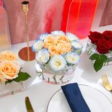 亚克力长方形花瓶 - 长方形花瓶 - 家居装饰婚礼透明花瓶（不含花）