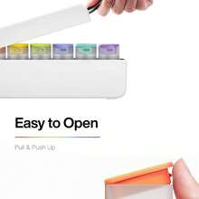 lumeheel Weekly Pill Organizer 1 Time A Day - Travel Pill Box 7 Days, Large Medicine Pill Case Container For Daily Medication Vitamin Supplement Fish Oil, Portable Week Pills Organizers Holder Dispenser, Black - 白色 - 查看 4