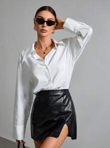 QIANZHIDU Elva Women's Shirts, Long-Sleeved Business Interviews, Commuting, Back To School Clothes,Casual, Relaxed, Simple Temperament, Spring, Summer Shirts