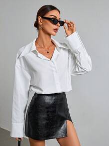 QIANZHIDU Elva Women's Shirts, Long-Sleeved Business Interviews, Commuting, Back To School Clothes,Casual, Relaxed, Simple Temperament, Spring, Summer Shirts