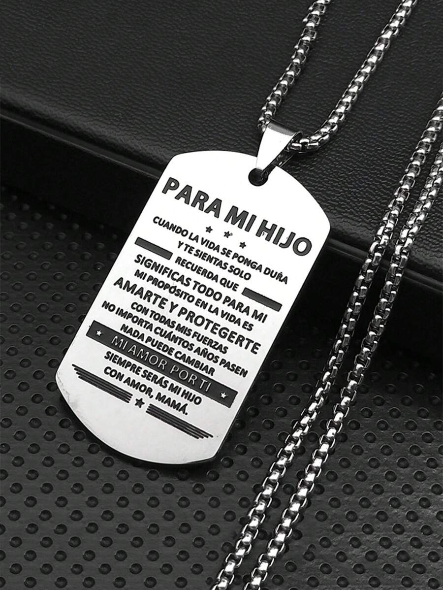 男士项链 男孩 不锈钢 银 送给儿子 男士项链 链式珠宝 欢乐男士礼物