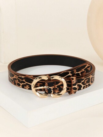 1 pieza Cinturón ajustable de mujer de moda versátil con hebilla en forma de 8, para verano, escuela, otoño, Halloween